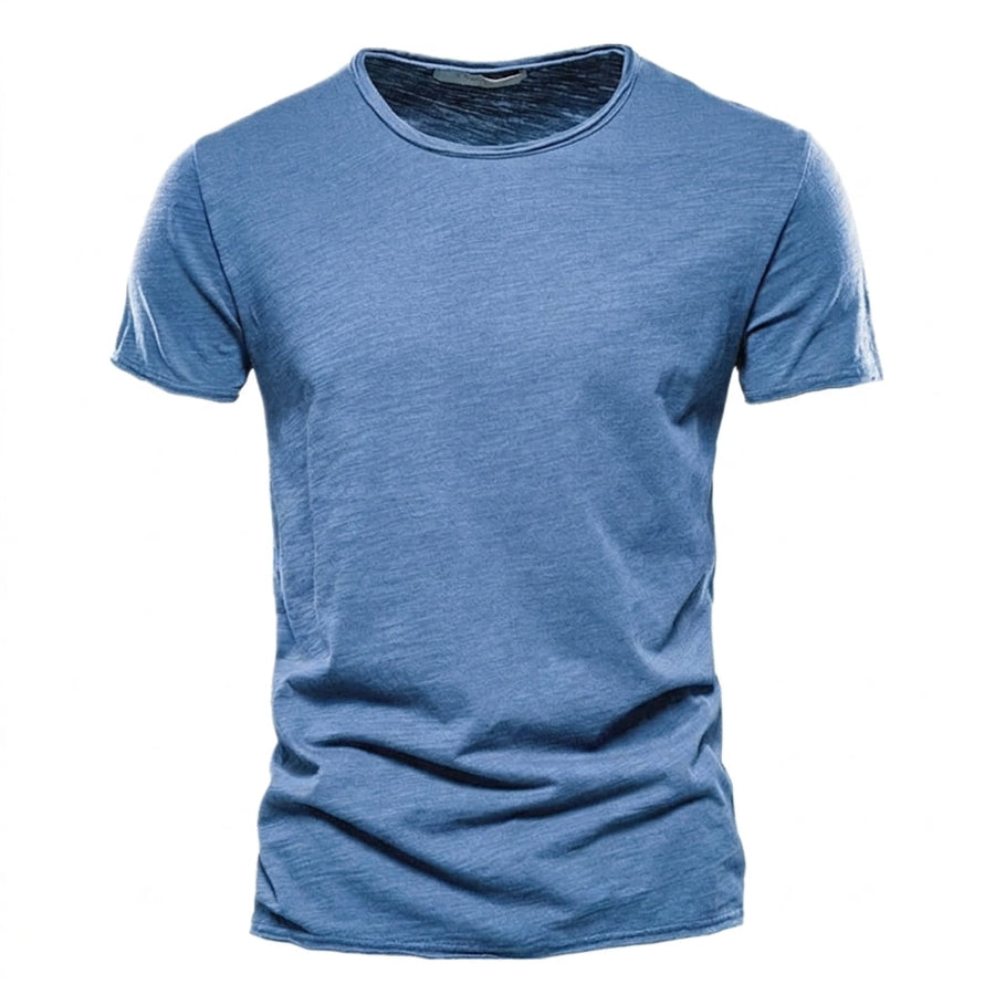 Herren-T-Shirt mit Rundhalsausschnitt und Flammgarn-Struktur