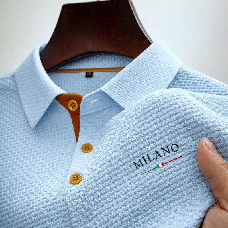 Julian | Herren Texturiertes Poloshirt Milano Knopfleiste