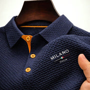Julian | Herren Texturiertes Poloshirt Milano Knopfleiste