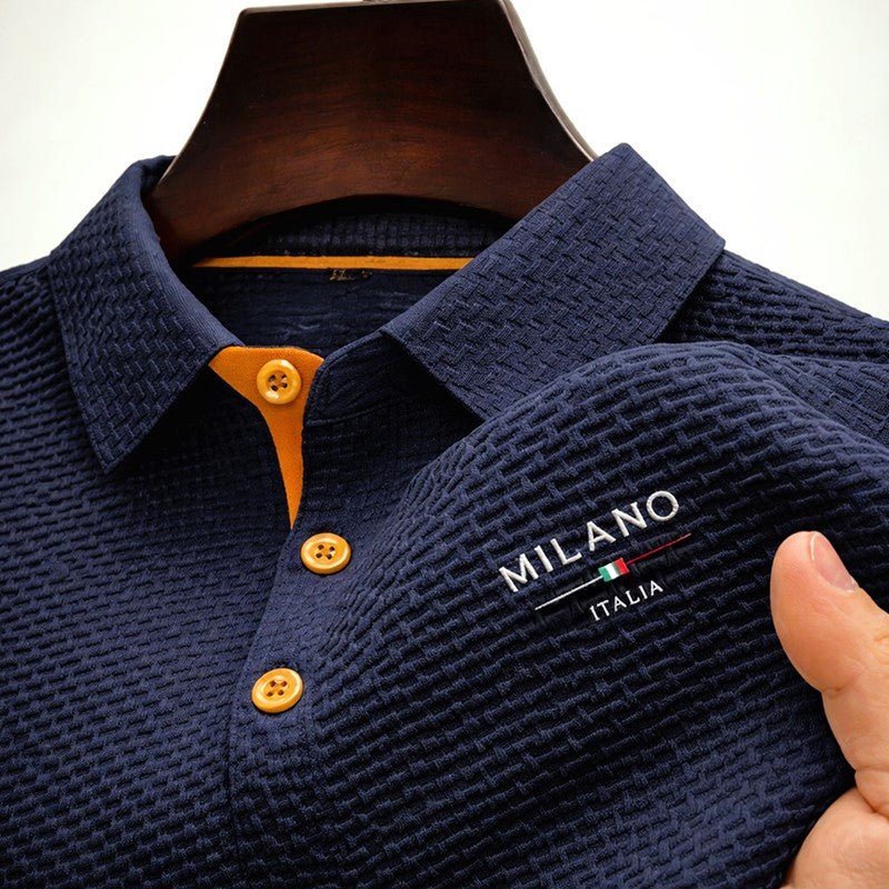 Julian | Herren Texturiertes Poloshirt Milano Knopfleiste