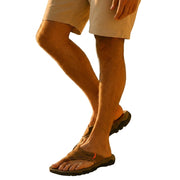 Herren-Zehentrenner-Sandalen mit breiten Riemen und profilierter Sohle
