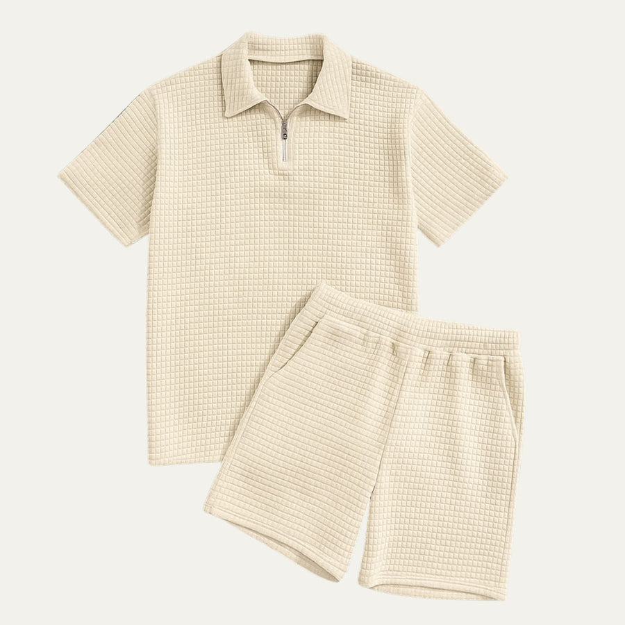 Herren Zweiteiliges Set mit Kurzarmshirt und Shorts mit Struktur