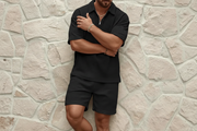Herren Zweiteiliges Set mit Kurzarmshirt und Shorts mit Struktur