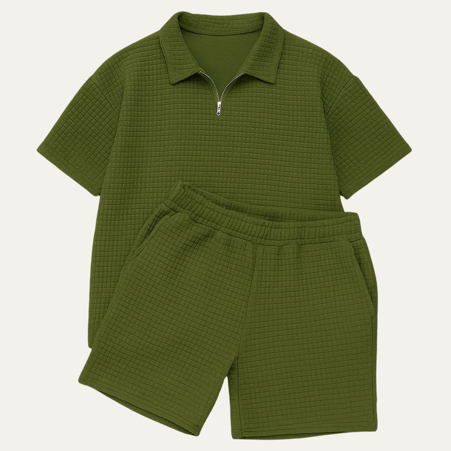 Herren Zweiteiliges Set mit Kurzarmshirt und Shorts mit Struktur