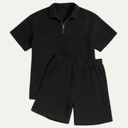 Herren Zweiteiliges Set mit Kurzarmshirt und Shorts mit Struktur