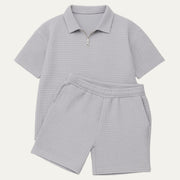Herren Zweiteiliges Set mit Kurzarmshirt und Shorts mit Struktur