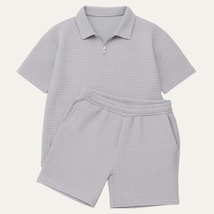 Herren Zweiteiliges Set mit Kurzarmshirt und Shorts mit Struktur
