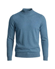 Herrenpullover mit langen Ärmeln, Stehkragen und gerader Form