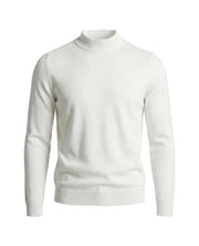 Herrenpullover mit langen Ärmeln, Stehkragen und gerader Form
