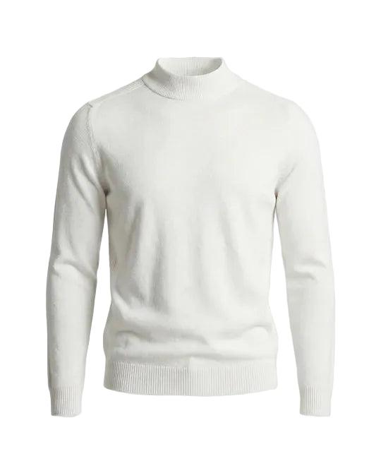 Herrenpullover mit langen Ärmeln, Stehkragen und gerader Form