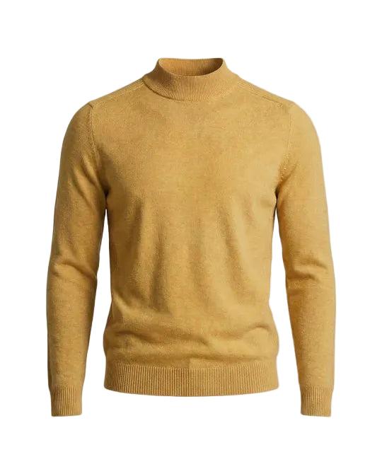 Herrenpullover mit langen Ärmeln, Stehkragen und gerader Form