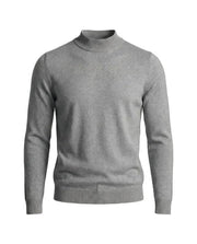 Herrenpullover mit langen Ärmeln, Stehkragen und gerader Form