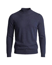 Herrenpullover mit langen Ärmeln, Stehkragen und gerader Form