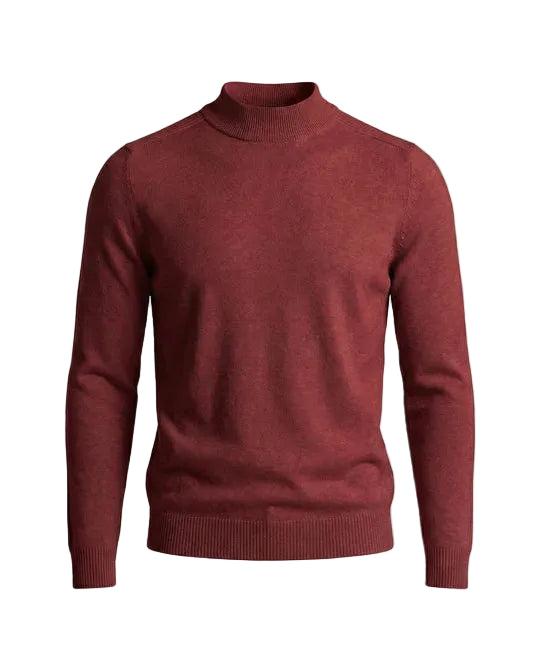 Herrenpullover mit langen Ärmeln, Stehkragen und gerader Form
