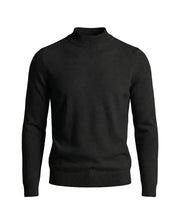Herrenpullover mit langen Ärmeln, Stehkragen und gerader Form