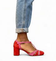 High Heels Mit Blockabsatz Und Knöchelriemen