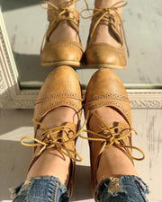 Mia - Oxford-Schuhe mit Vintage-Ausschnitt und Schnürung für Damen | Stilvolle und bequeme Schuhe für Damen
