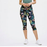 Hochtaillierte Damen Capri-Leggings mit Muster