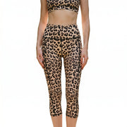 Hochtaillierte Damen Capri-Leggings mit Muster