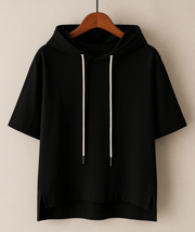 Hoodie Damen Oversized Kurzarm