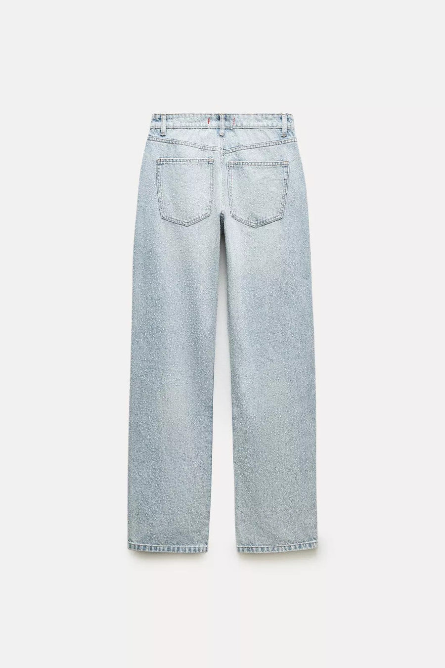 Gerade Damenjeans mit hoher Taille aus Baumwolle im Vintage-Look