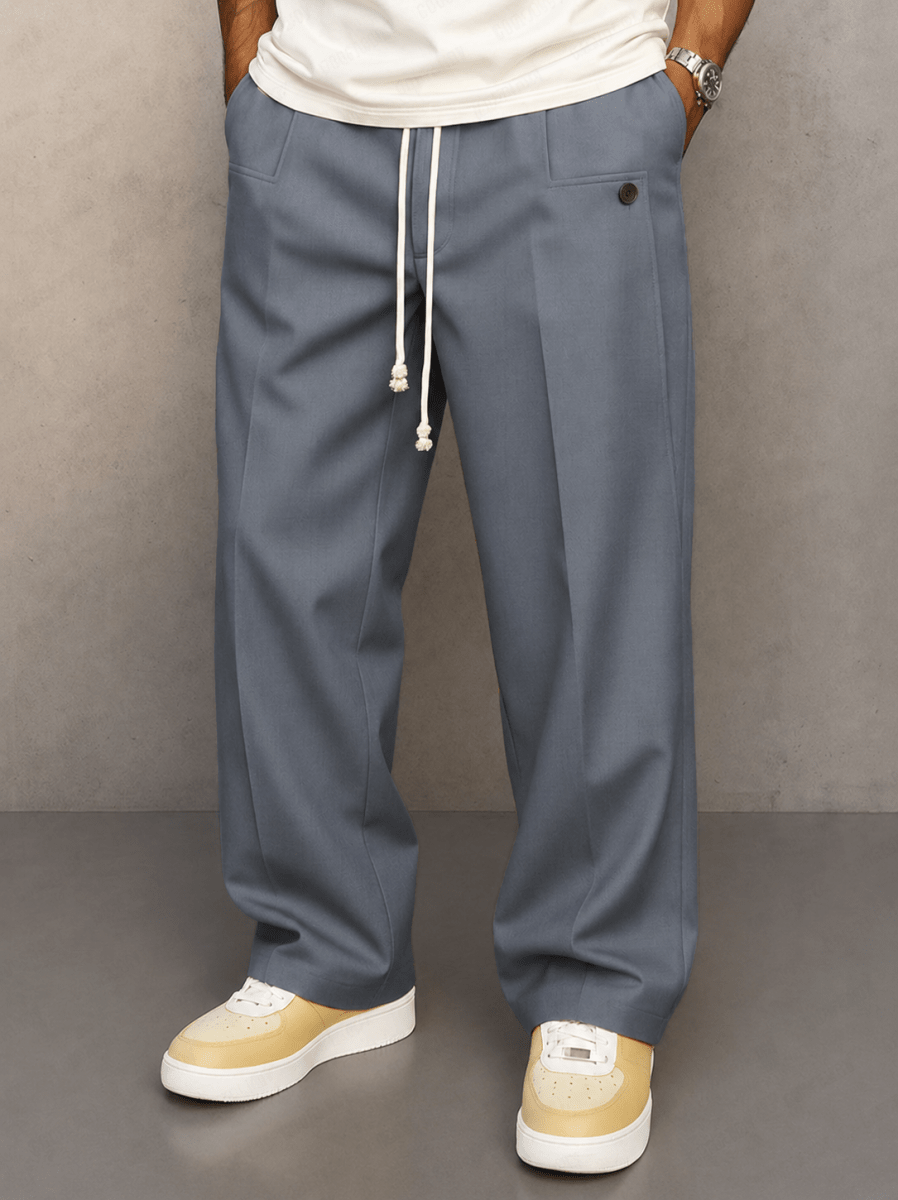 Hose Herren Weit Mit Bundfalte
