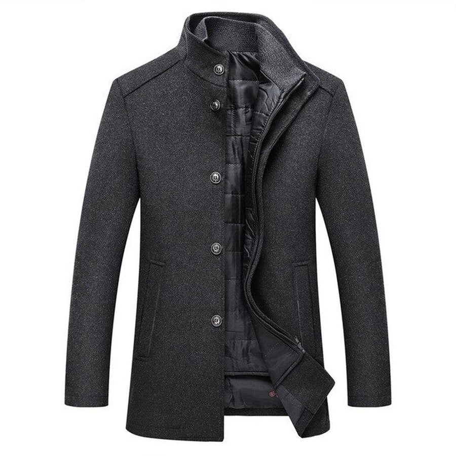 Herren Wollmantel Mit Knopfdetail | Winter