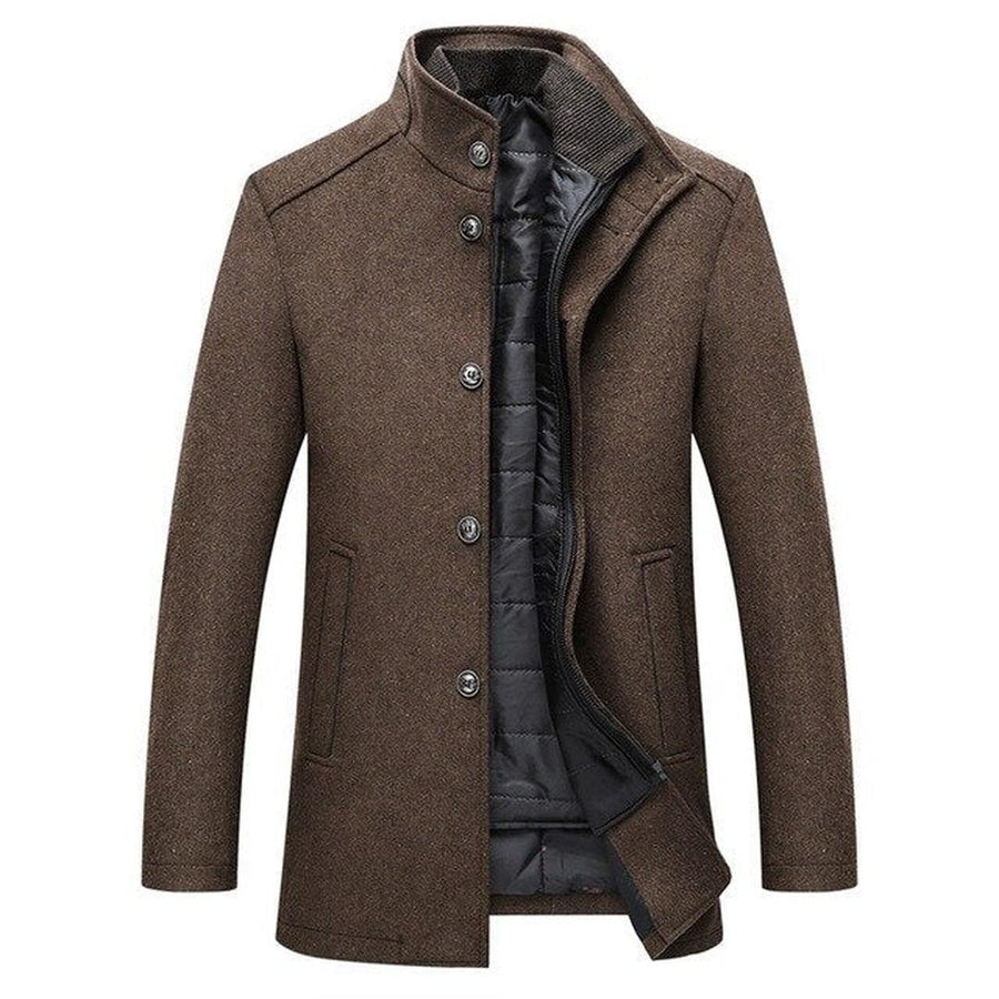 Herren Wollmantel Mit Knopfdetail | Winter