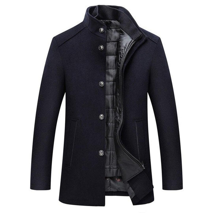 Herren Wollmantel Mit Knopfdetail | Winter