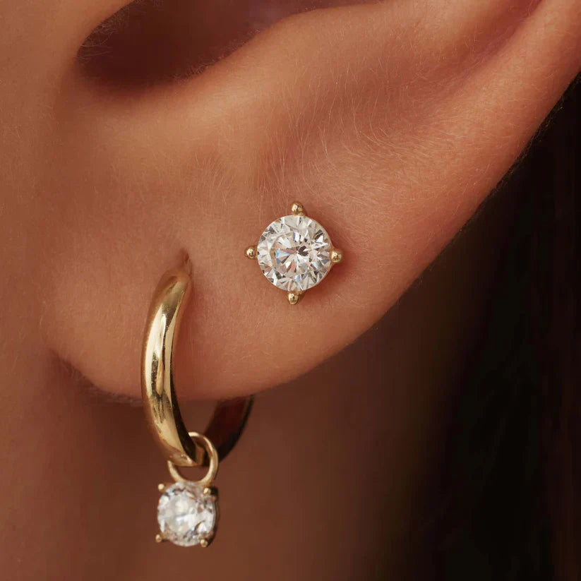 Larmes de Lune Stein-Ohrstecker | Gold