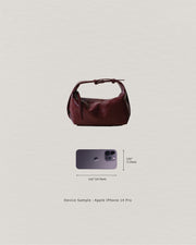 Weinrote Retro Schultertasche aus veganem Leder – Crossbody Handtasche