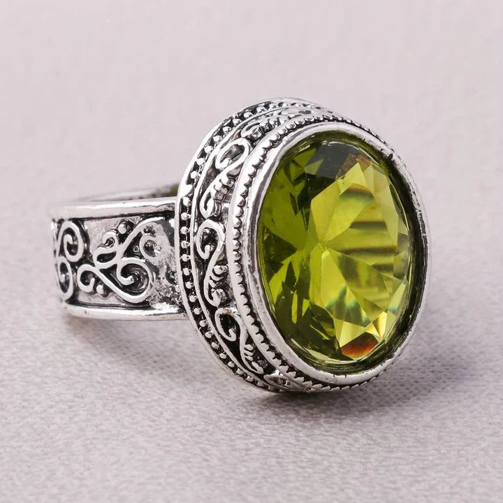 Vintage Kristall-Olivenring