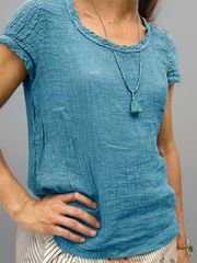 Heidi | Vintage-T-Shirt mit abgerundetem Saum