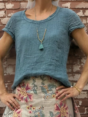 Heidi | Vintage-T-Shirt mit abgerundetem Saum