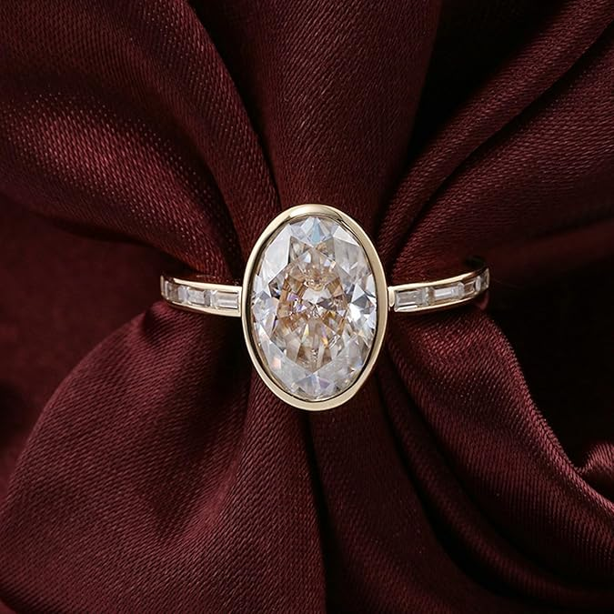 Weißer Moissanit Frauen Ring Verlobung