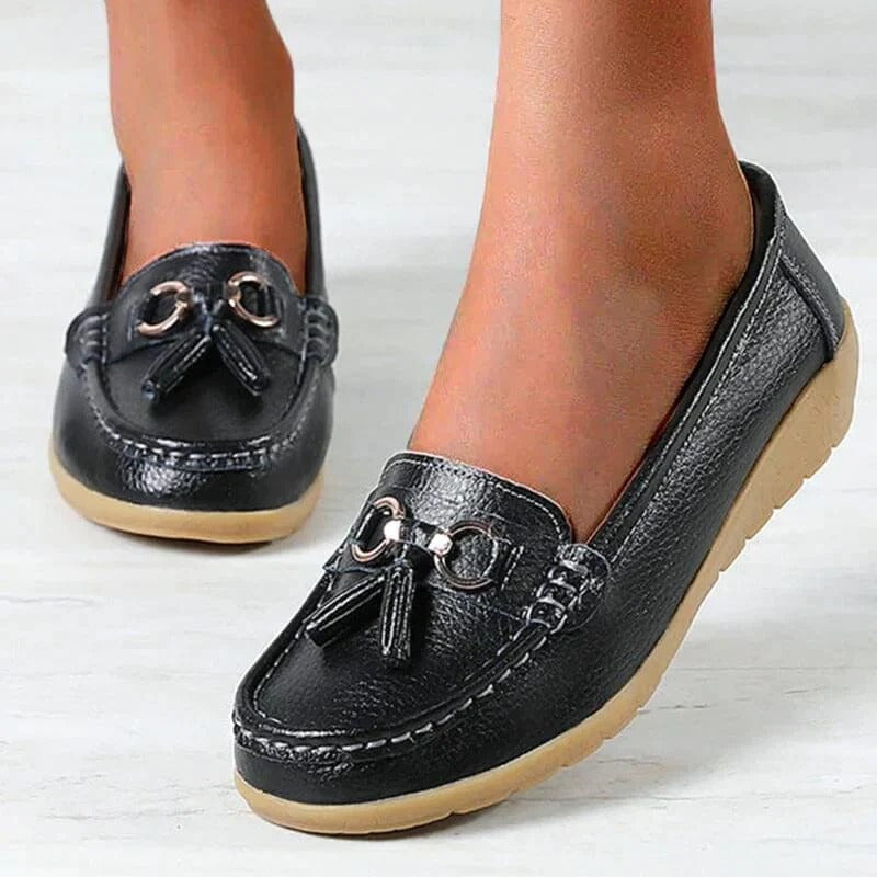 Orthopädische Leder-Loafer für Damen | Fußgewölbestütze