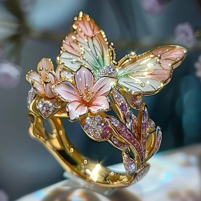 Vintage Goldene Brimhaven Blumenring