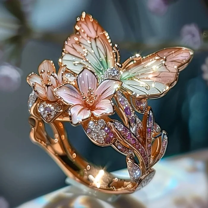 Vintage Goldene Brimhaven Blumenring