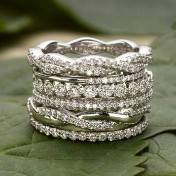 Vintage geschichteter Zirkonia Ring