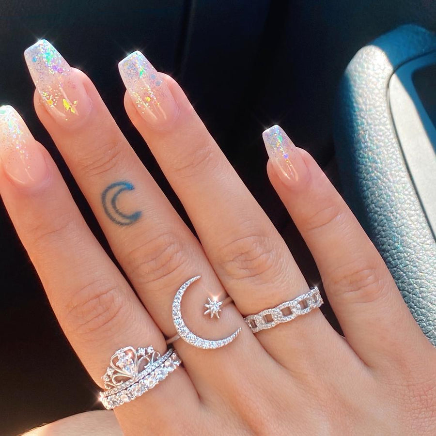 Silberschmuck Luna und Stern Ring