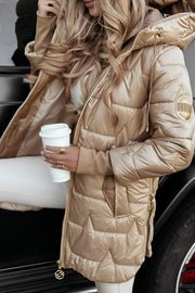 Modische Mittellange Winterjacke Für Damen | Mit Kapuze