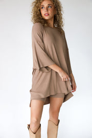 Heidi-Mode | Damen Lounge Set mit Oversized T-Shirt und Biker-Shorts