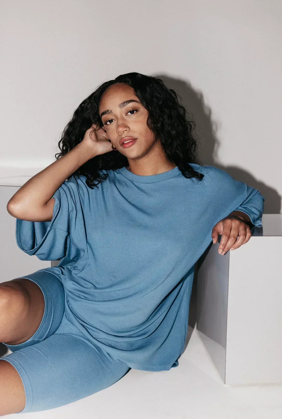 Heidi-Mode | Damen Lounge Set mit Oversized T-Shirt und Biker-Shorts