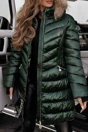 Stylische Winterjacke Mit Kunstfell Für Damen | Lang