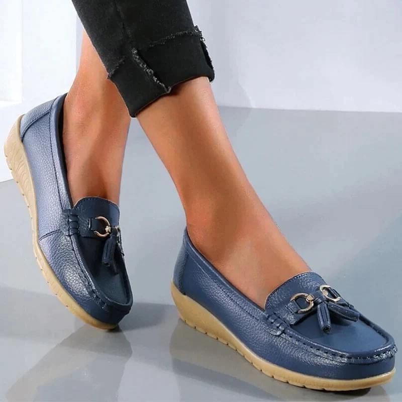 Orthopädische Leder-Loafer für Damen | Fußgewölbestütze