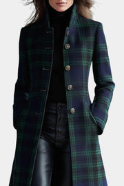 Theresa | Klassischer karierter Damenmantel chic