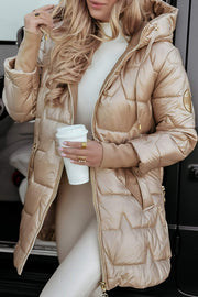 Modische Mittellange Winterjacke Für Damen | Mit Kapuze