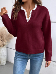 SADINE / ELEGANTER PULLOVER MIT V-AUSSCHNITT