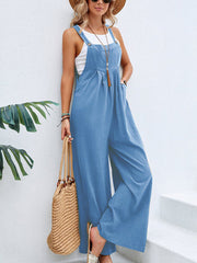 Damen-Jumpsuit mit weitem Schnitt und verstellbaren Trägern