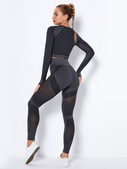 Lea | Nahtloses 2-teiliges Sportset mit Struktur-Design